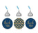 Gold Glitter Thank You Chevron Hershey's Kisses Stickers-Set of 216-Andaz Press-Navy Blue-
