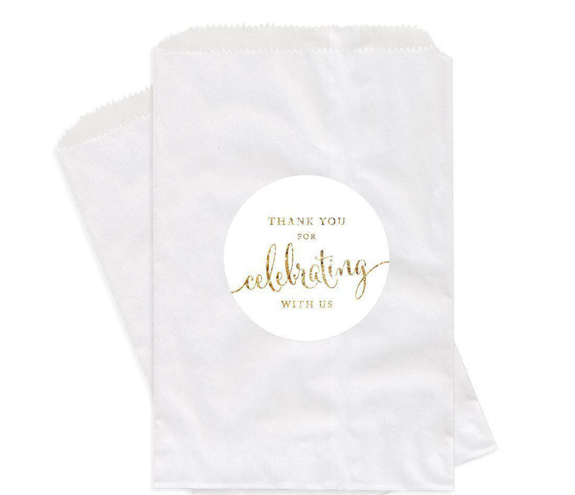 Gold Glitter Thank You for Celebrating With Us Favor Bags-Set of 24-Andaz Press-