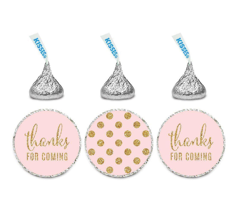 Gold Glitter Thanks Coming! Polka Dots Hershey's Kisses Stickers-Set of 216-Andaz Press-White-