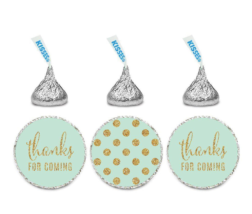 Gold Glitter Thanks Coming! Polka Dots Hershey's Kisses Stickers-Set of 216-Andaz Press-White-