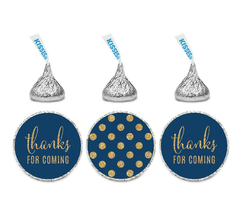 Gold Glitter Thanks Coming! Polka Dots Hershey's Kisses Stickers-Set of 216-Andaz Press-White-