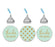 Gold Glitter Thanks Coming! Polka Dots Hershey's Kisses Stickers-Set of 216-Andaz Press-Mint Green-