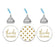 Gold Glitter Thanks Coming! Polka Dots Hershey's Kisses Stickers-Set of 216-Andaz Press-White-