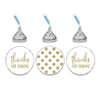Gold Glitter Thanks Coming! Polka Dots Hershey's Kisses Stickers-Set of 216-Andaz Press-White-