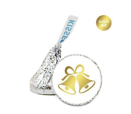 Gold Glitter Wedding Hershey's Kisses Stickers-Set of 216-Andaz Press-Champagne Glasses-