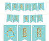 Gold Glitter Wedding Pennant Party Banner-Set of 1-Andaz Press-Bride To Be-