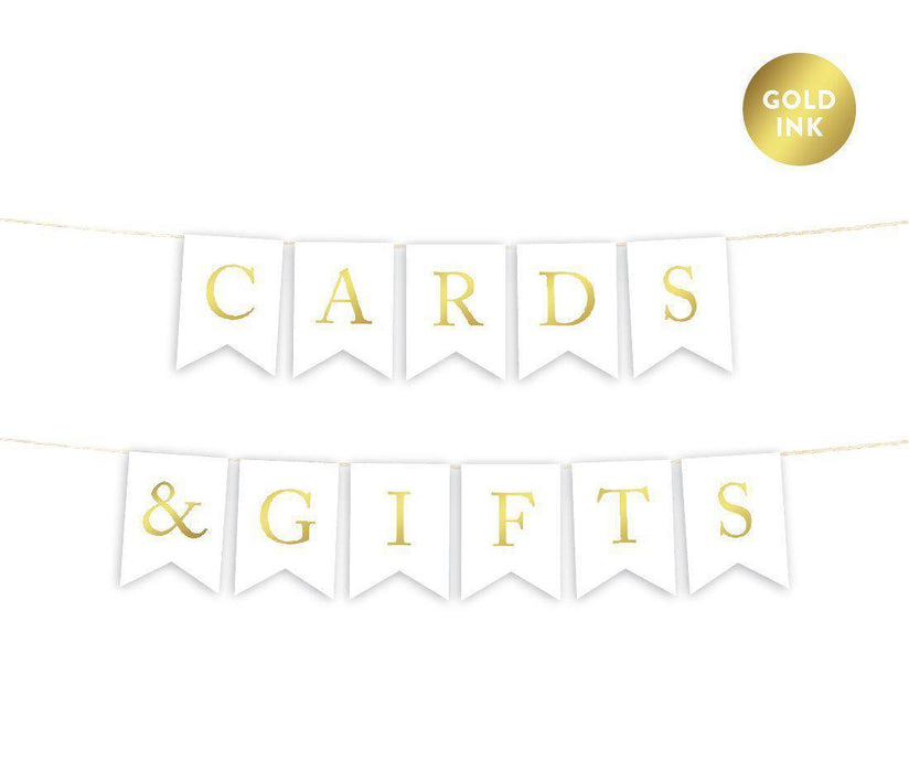 Gold Ink Pennant Party Banner-Set of 1-Andaz Press-Cards & Gifts-