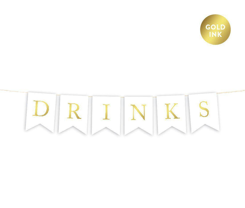 Gold Ink Pennant Party Banner-Set of 1-Andaz Press-Drinks-