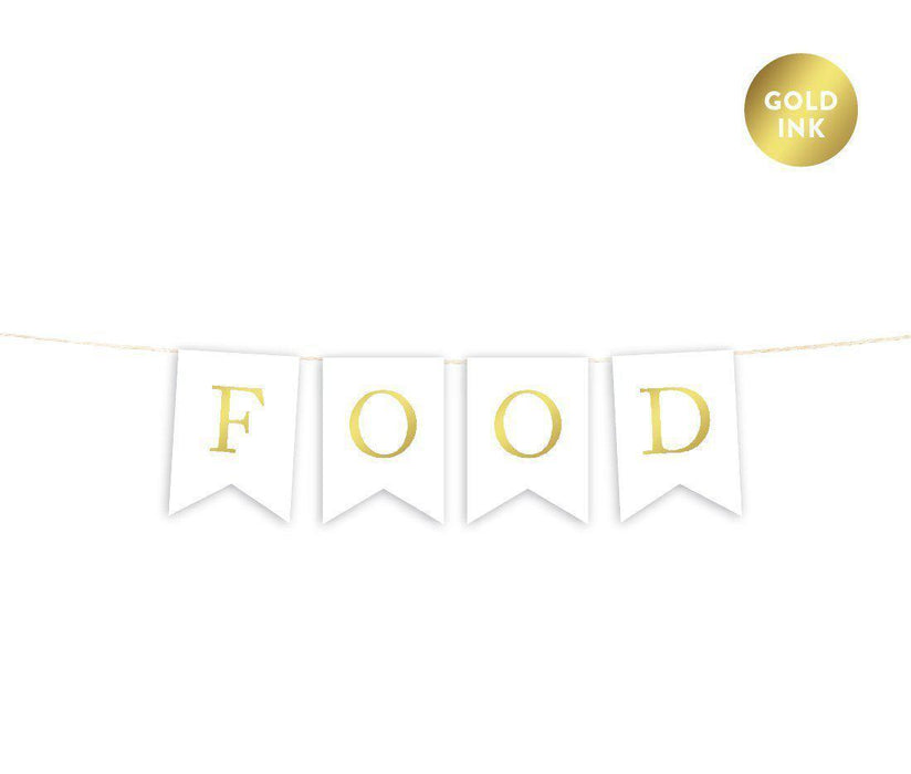 Gold Ink Pennant Party Banner-Set of 1-Andaz Press-Food-