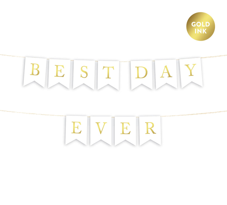 Gold Ink Wedding Pennant Party Banner-Set of 1-Andaz Press-Best Day Ever-