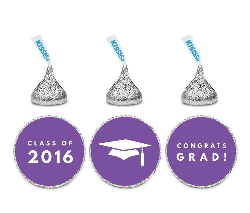 Graduation 2019 Hershey's Kisses Stickers-Set of 216-Andaz Press-Purple-