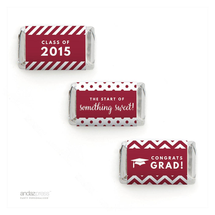 Graduation 2019 Hershey's Miniatures Mini Candy Bar Wrappers-Set of 36-Andaz Press-Fuchsia-