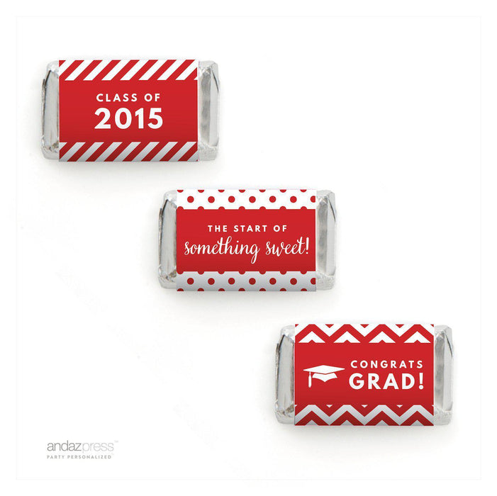 Graduation 2019 Hershey's Miniatures Mini Candy Bar Wrappers-Set of 36-Andaz Press-Red-