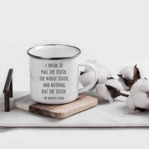 Graduation Stainless Steel Campfire Coffee Mug Gift, I Swear to Pull The Tooth, The Whole Tooth, and Nothing But The Tooth-Set of 1-Andaz Press-