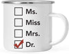 Graduation Stainless Steel Campfire Coffee Mug Gift, Ms, Miss, Mrs, Dr-Set of 1-Andaz Press-