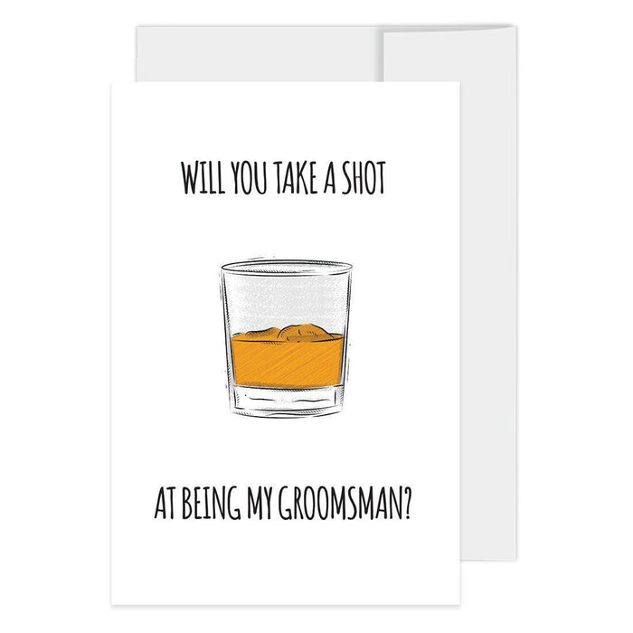 Groomsmen Proposal Cards with Envelopes, Your Service Is Required As A Groomsman-Set of 16-Andaz Press-Your Service Is Required-