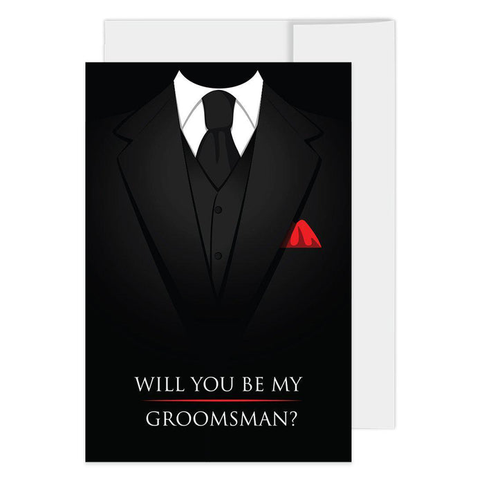 Groomsmen Proposal Cards with Envelopes, Your Service Is Required As A Groomsman-Set of 16-Andaz Press-Your Service Is Required-