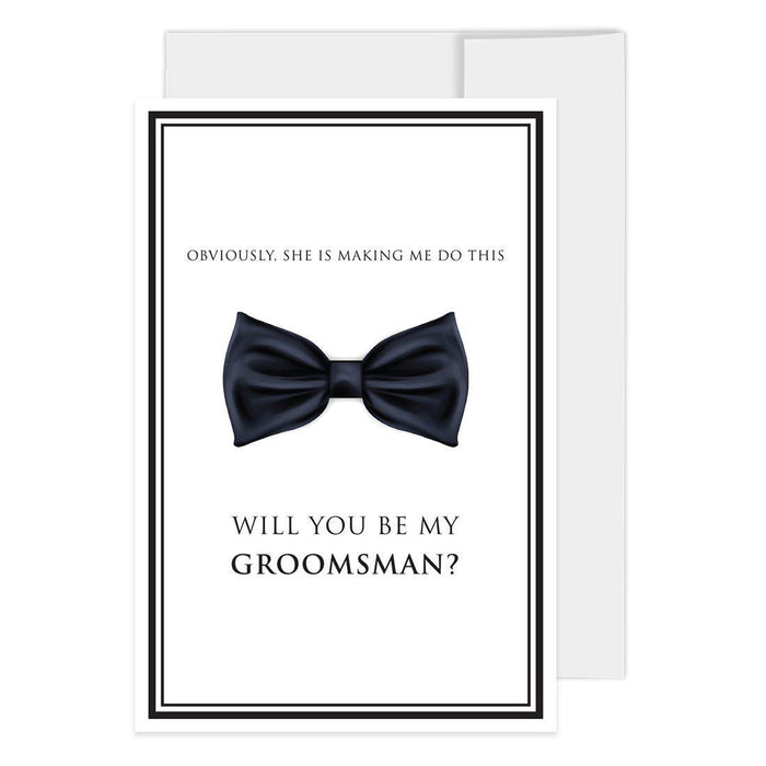 Groomsmen Proposal Cards with Envelopes, Your Service Is Required As A Groomsman-Set of 16-Andaz Press-Your Service Is Required-