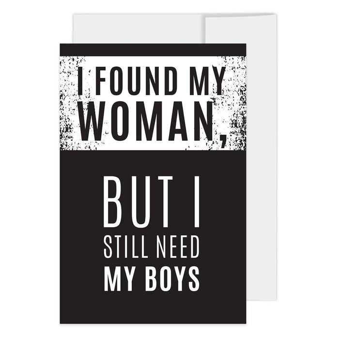 Groomsmen Proposal Cards with Envelopes, Your Service Is Required As A Groomsman-Set of 16-Andaz Press-I Found My Woman But I Still Need My Boys-