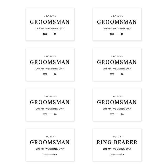 Groomsmen Wedding Day Gift Cards with Envelopes, On My Wedding Day Cards, Ring Bearer Thank You Cards-Set of 8-Andaz Press-Arrow-