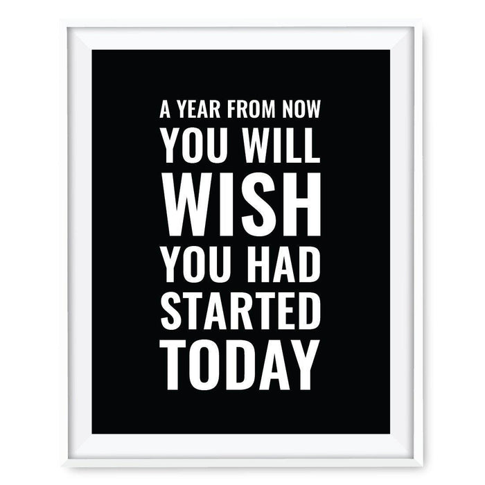 Gym Fitness 8.5x11-inch Wall Art Collection-Set of 1-Andaz Press-A Year from Now You Will Wish You Had Started Today Poster-