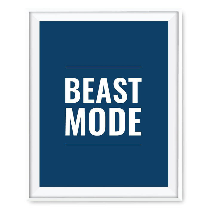Gym Fitness 8.5x11-inch Wall Art Collection-Set of 1-Andaz Press-Beast Mode Poster-