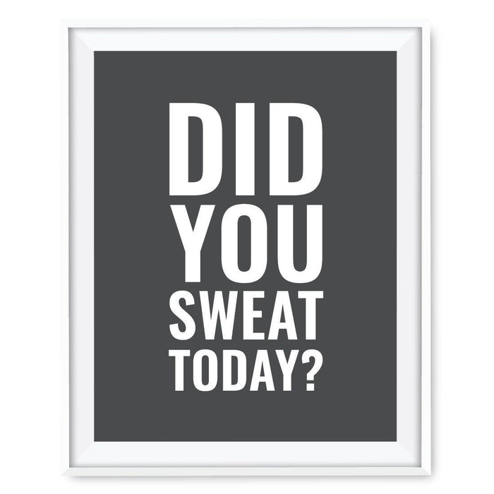 Gym Fitness 8.5x11-inch Wall Art Collection-Set of 1-Andaz Press-Did You Sweat Today Poster-