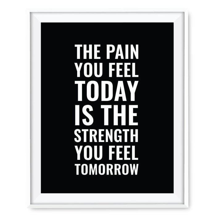 Gym Fitness 8.5x11-inch Wall Art Collection-Set of 1-Andaz Press-The Pain You Feel Today is The Strength You Feel Tomorrow Poster-