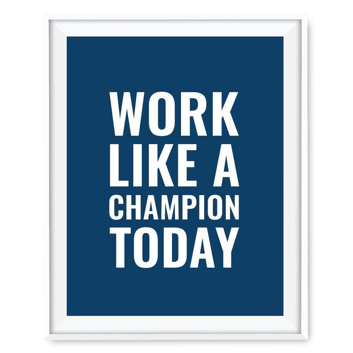 Gym Fitness 8.5x11-inch Wall Art Collection-Set of 1-Andaz Press-Work Like a Champion Today Poster-
