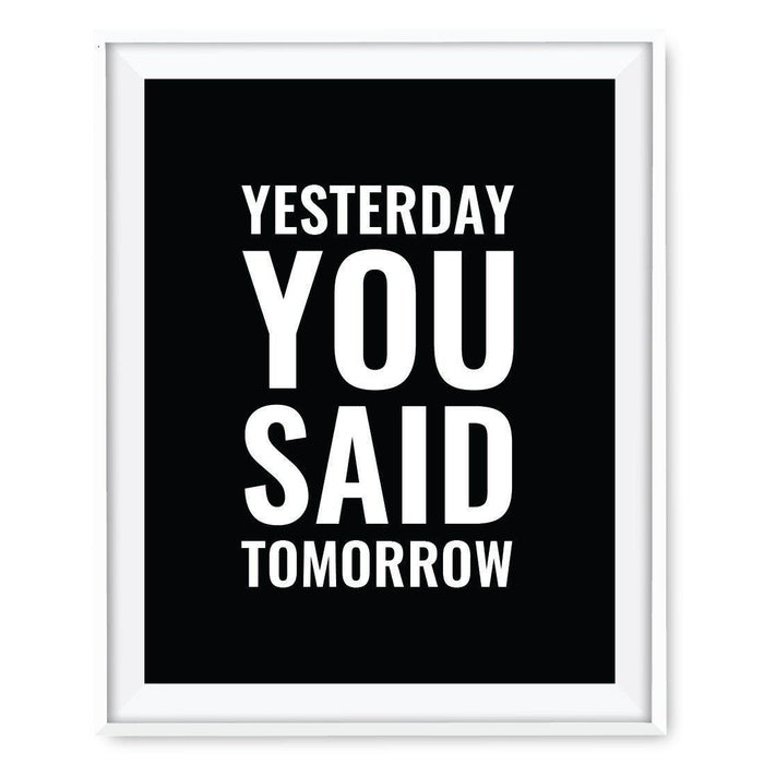 Gym Fitness 8.5x11-inch Wall Art Collection-Set of 1-Andaz Press-Yesterday You Said Tomorrow Poster-