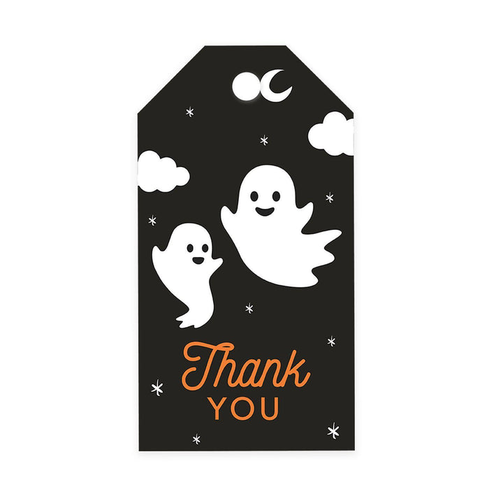 Halloween Gift Tags With String For Kids Gift Bags Candy Packaging Supplies Baking Wrapping-Set of 100-Andaz Press-Cute Little Ghosts-