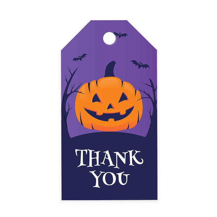 Halloween Gift Tags With String For Kids Gift Bags Candy Packaging Supplies Baking Wrapping-Set of 100-Andaz Press-Happy Jack O' Lantern-