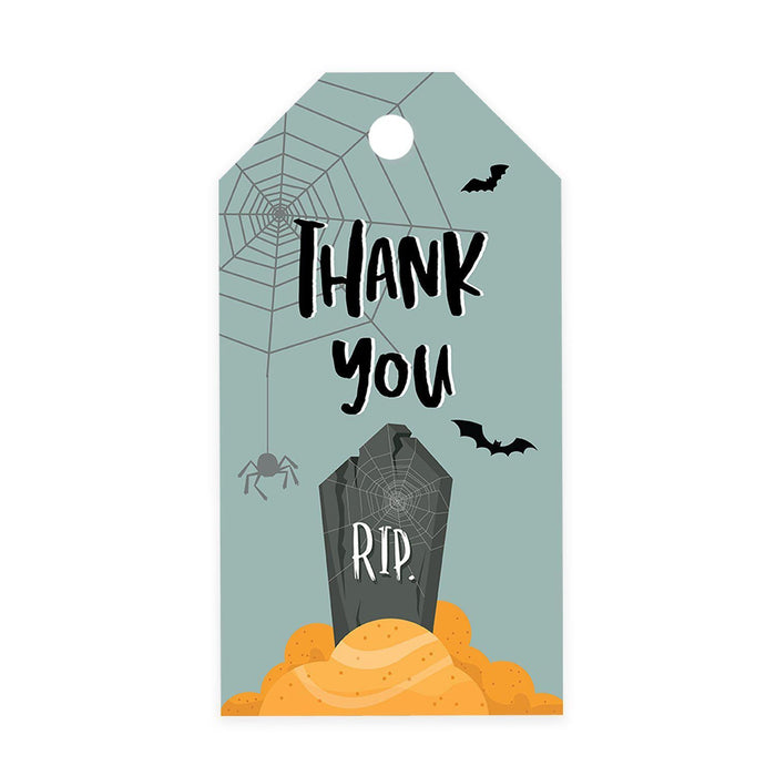 Halloween Gift Tags With String For Kids Gift Bags Candy Packaging Supplies Baking Wrapping-Set of 100-Andaz Press-RIP-