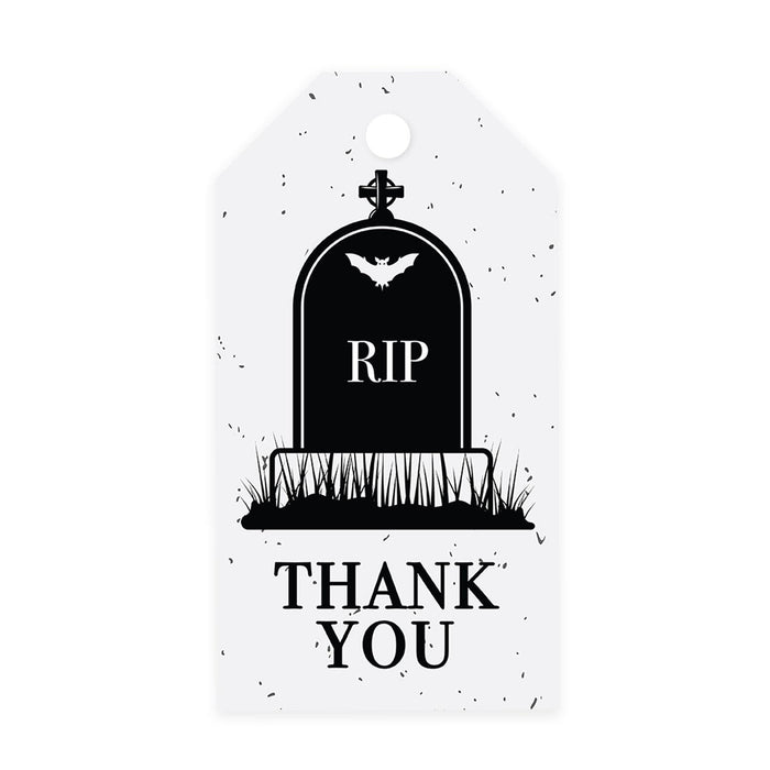 Halloween Gift Tags With String For Kids Gift Bags Candy Packaging Supplies Baking Wrapping-Set of 100-Andaz Press-RIP Tombstone-