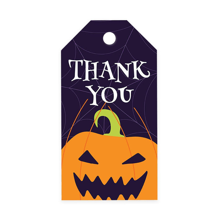 Halloween Gift Tags With String For Kids Gift Bags Candy Packaging Supplies Baking Wrapping-Set of 100-Andaz Press-Smiling Pumpkin Face-