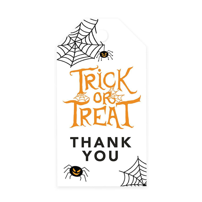 Halloween Gift Tags With String For Kids Gift Bags Candy Packaging Supplies Baking Wrapping-Set of 100-Andaz Press-Spiders and Webs-
