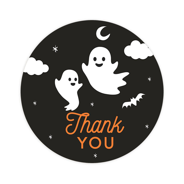 Halloween Thank You Stickers Labels For Kids Treat Bags Goodie, Halloween Party Favors-Set of 120-Andaz Press-Cute Little Ghosts-