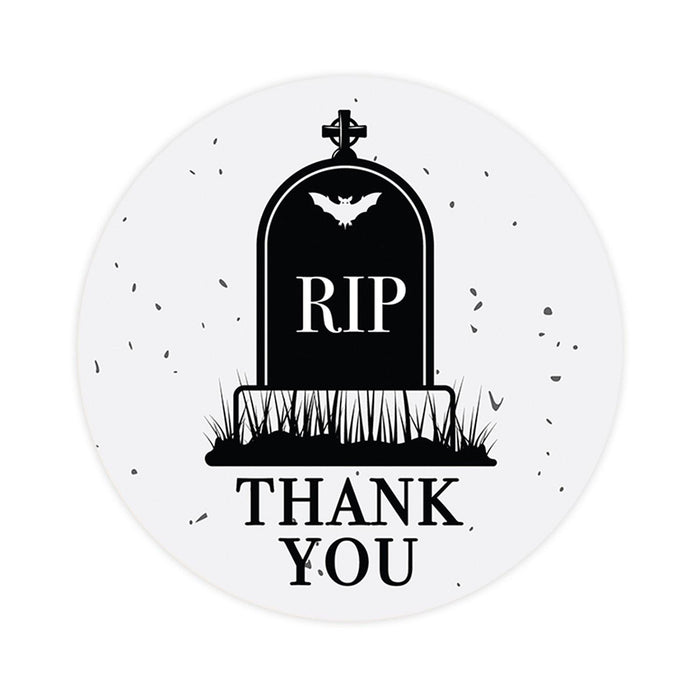 Halloween Thank You Stickers Labels For Kids Treat Bags Goodie, Halloween Party Favors-Set of 120-Andaz Press-RIP Tombstone-