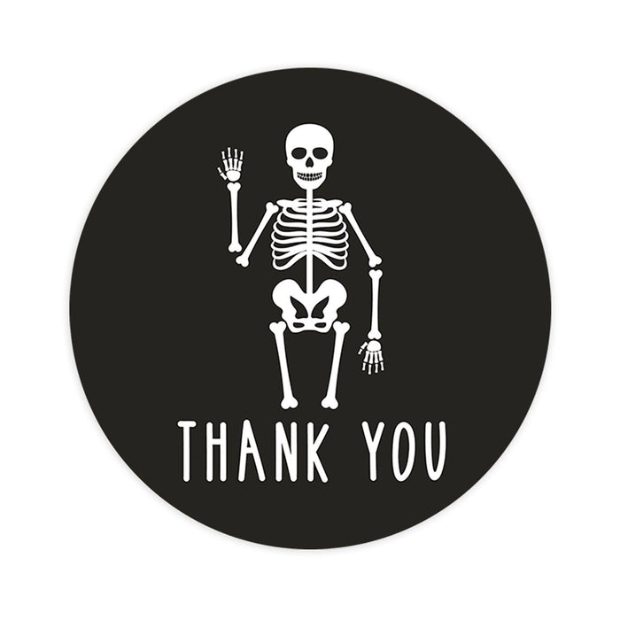 Halloween Thank You Stickers Labels For Kids Treat Bags Goodie, Halloween Party Favors-Set of 120-Andaz Press-Skeleton-