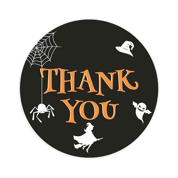 Halloween Thank You Stickers Labels For Kids Treat Bags Goodie, Halloween Party Favors-Set of 120-Andaz Press-Spider Witch Ghost-