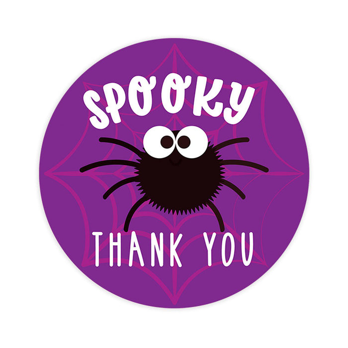 Halloween Thank You Stickers Labels For Kids Treat Bags Goodie, Halloween Party Favors-Set of 120-Andaz Press-Spooky Cute Spider-