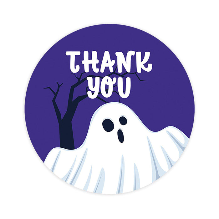 Halloween Thank You Stickers Labels For Kids Treat Bags Goodie, Halloween Party Favors-Set of 120-Andaz Press-Spooky Ghost-