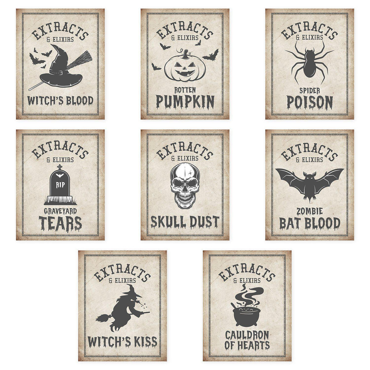 halloween apothecary labels