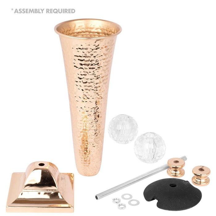 Hammered Metal Trumpet Vases-Set of 6-Koyal Wholesale-Copper-