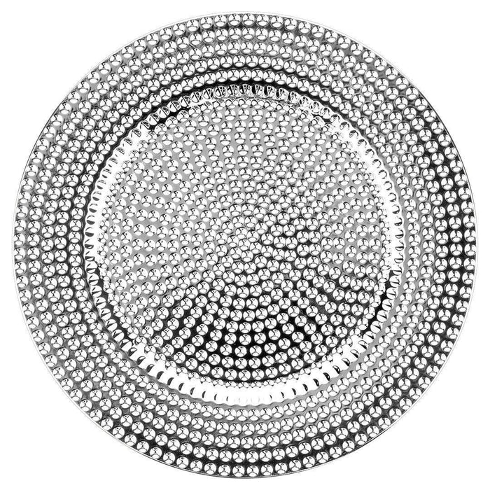 Hammered Metallic Charger Plates-Set of 4-Koyal Wholesale-Silver-