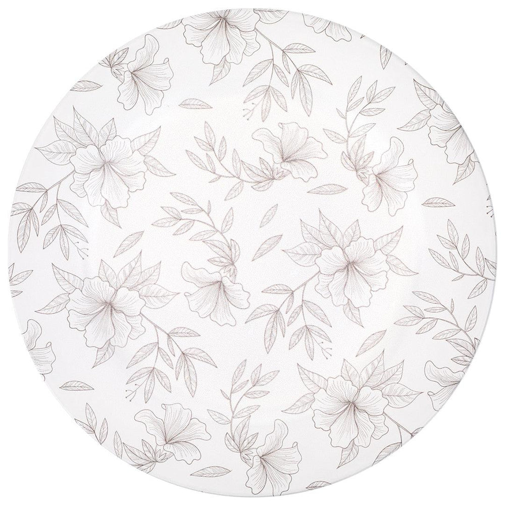 Hand Drawn Vintage Floral Acrylic Charger Plates-Set of 4-Koyal Wholesale-