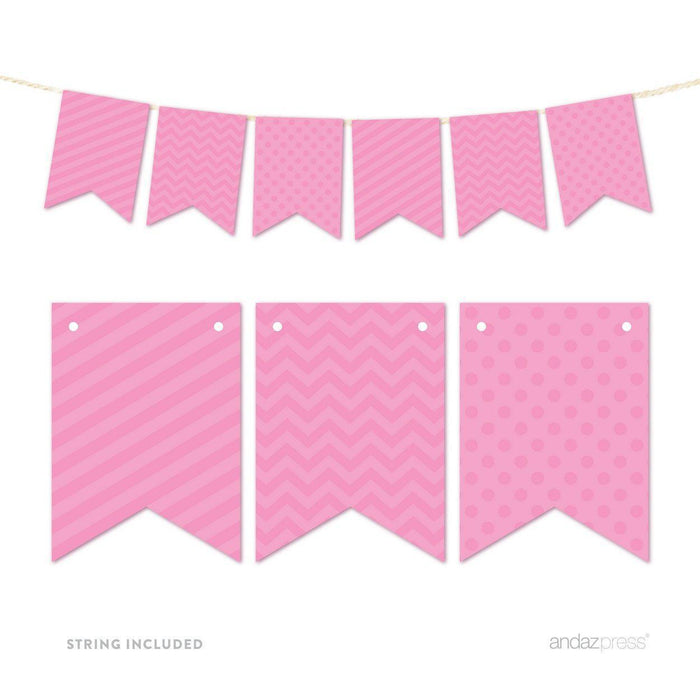 Hanging Pennant Banner Party Garland Decor-Set of 21-Andaz Press-Blush Pink-