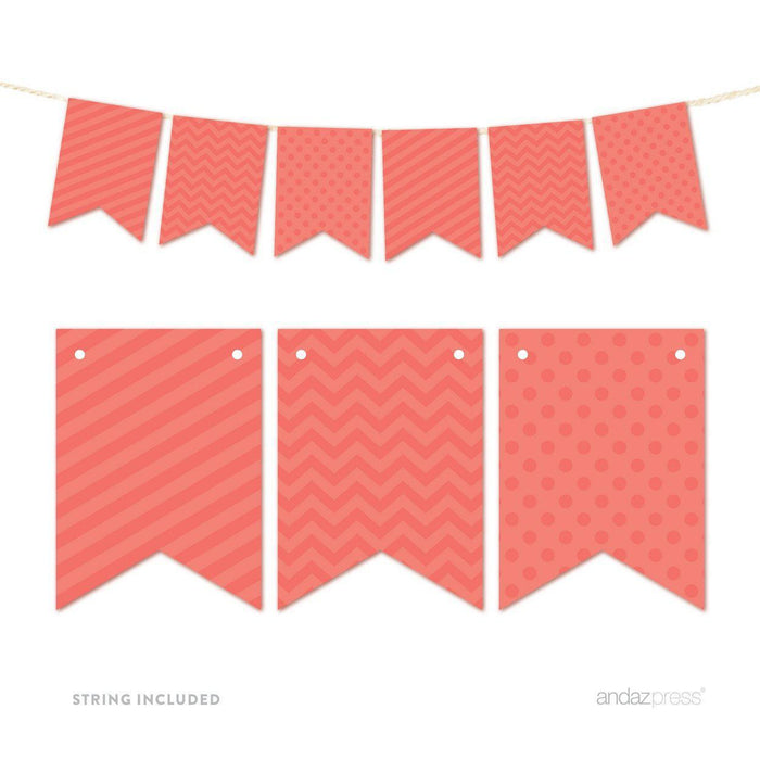 Hanging Pennant Banner Party Garland Decor-Set of 21-Andaz Press-Blush Pink-