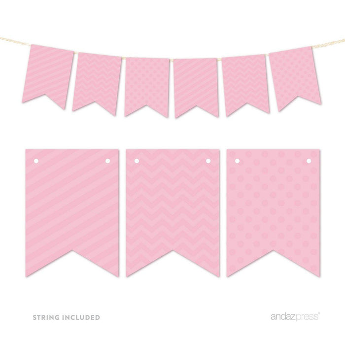 Hanging Pennant Banner Party Garland Decor-Set of 21-Andaz Press-Blush Pink-