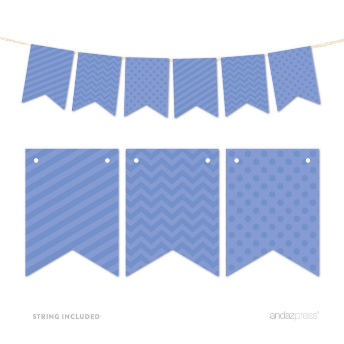 Hanging Pennant Banner Party Garland Decor-Set of 21-Andaz Press-Cornflower Blue-